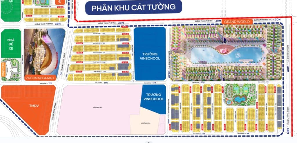 Vị trí quỹ căn hoàn thiện phân khu Cát Tường Vinhomes Global Gate (màu xám)
