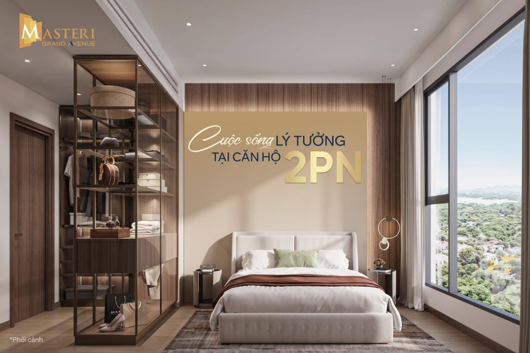 Phối cảnh căn hộ 2 phòng ngủ dự án Masteri Grand Avenue