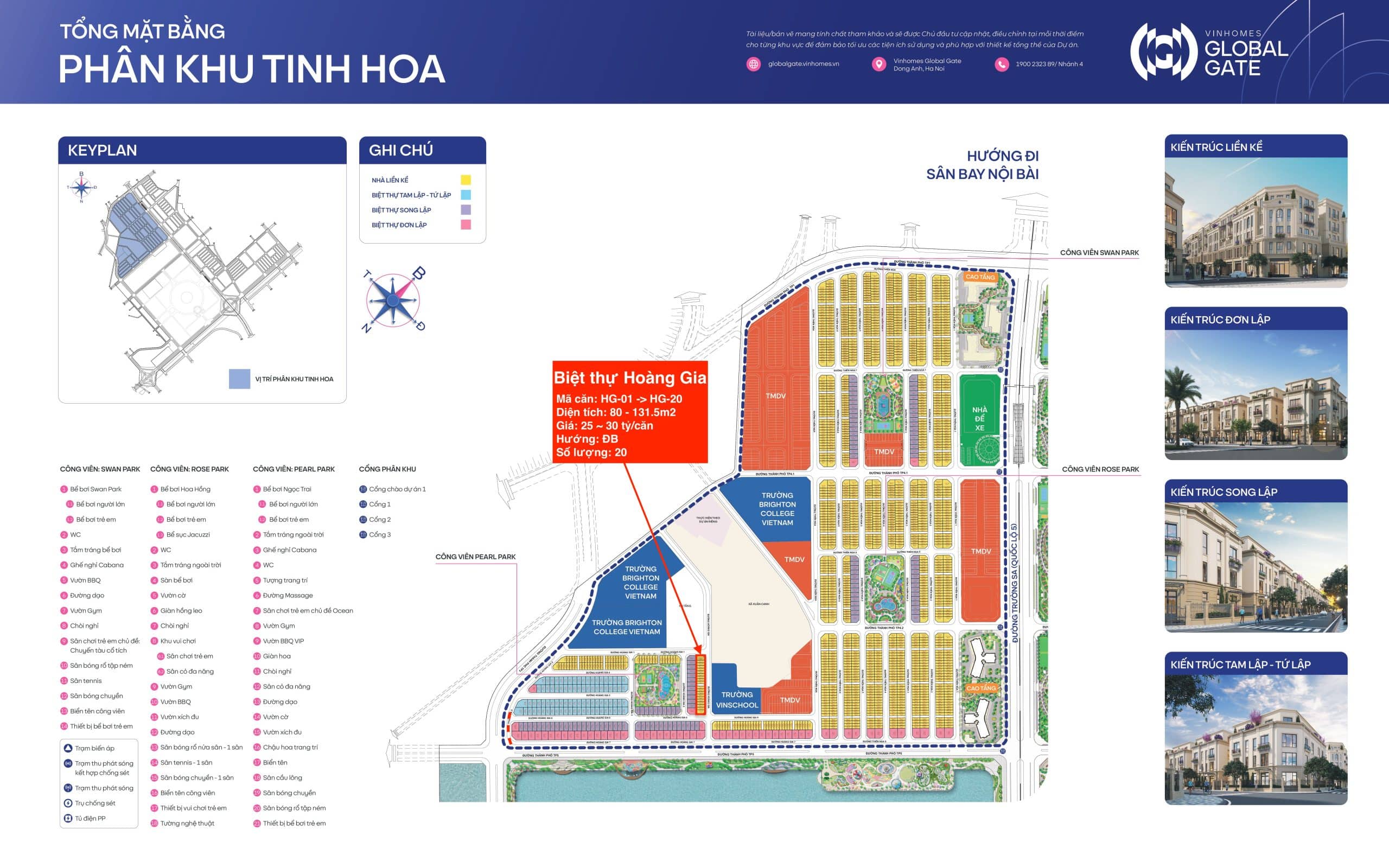 Biệt thự liền kề đường Hoàng Gia Vinhomes Global Gate