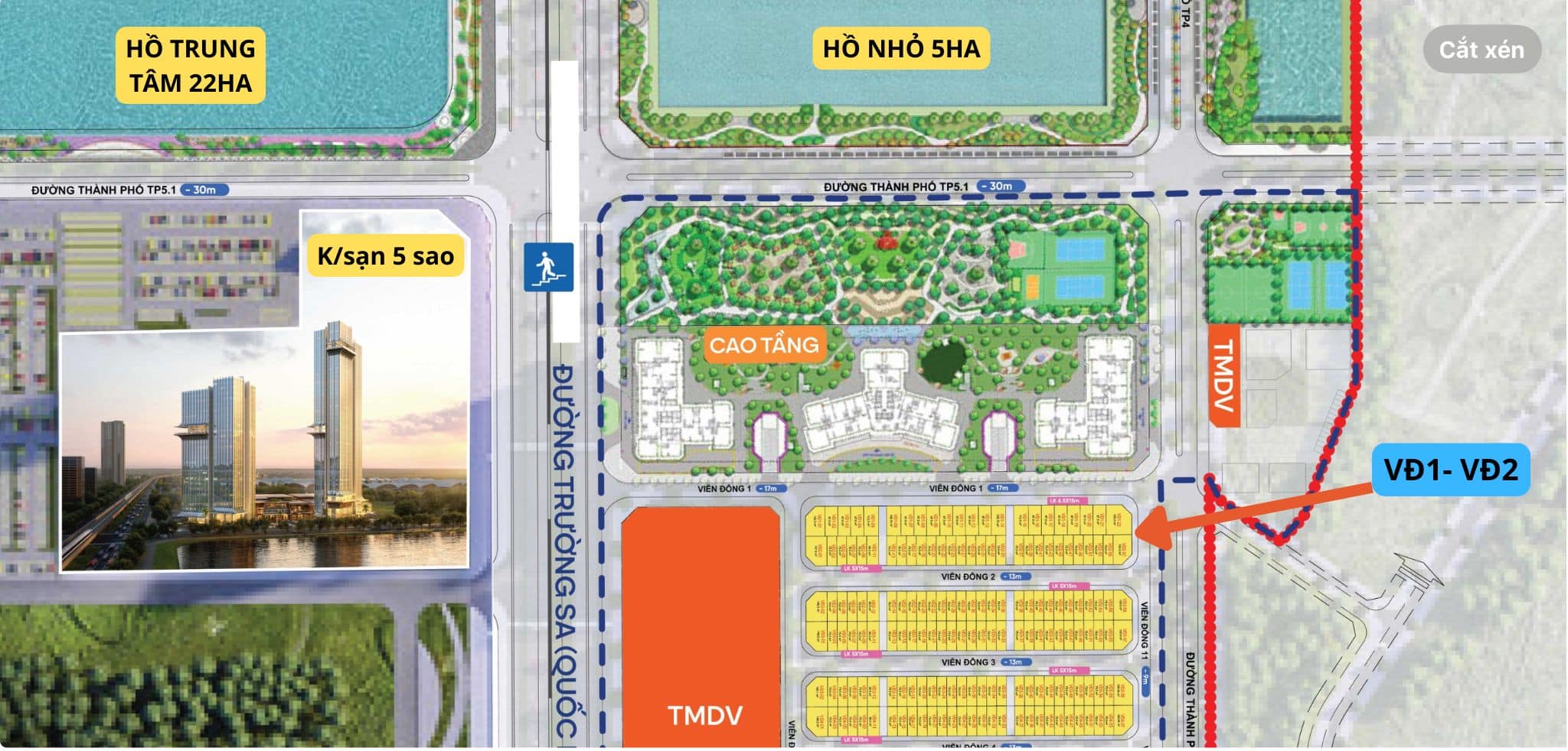 Liền kề VĐ1- VĐ2 gần chung cư The Cosmopolitan