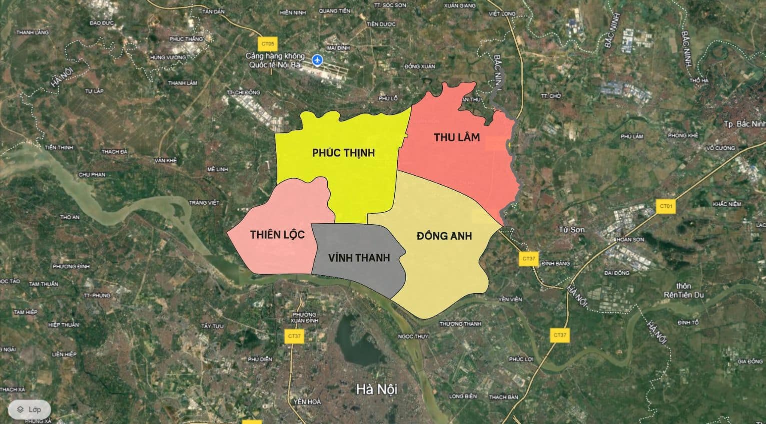 Sau khi sát nhập, Đông Anh sẽ chính thức có 5 xã hoạt động thuộc đơn vị hành chính