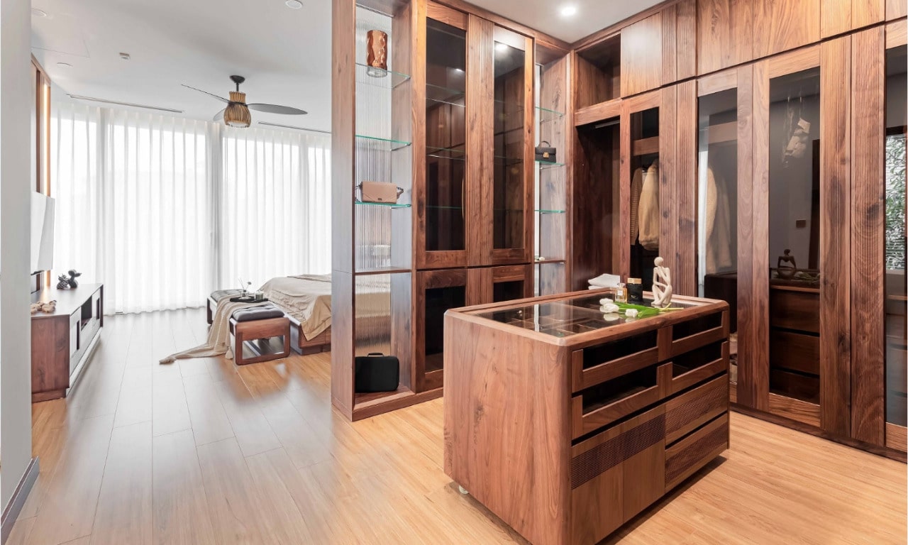 Tủ để đồ nhiều ngăn với vân gỗ cực ấn tượng