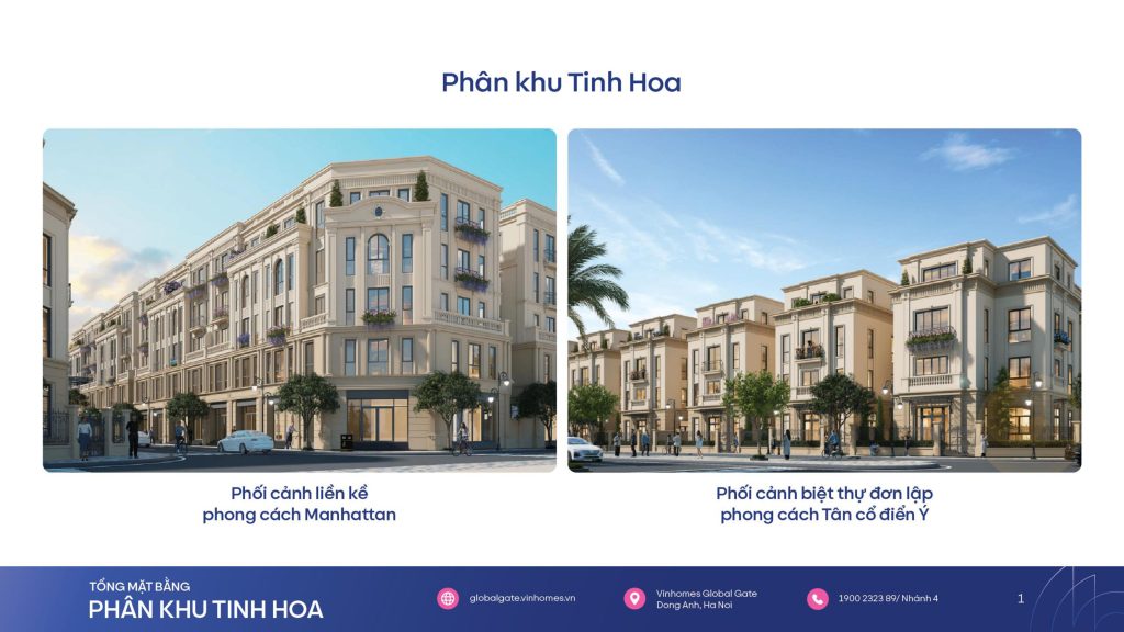 Phối cảnh thiết kế thấp tầng phân khu Tinh Hoa