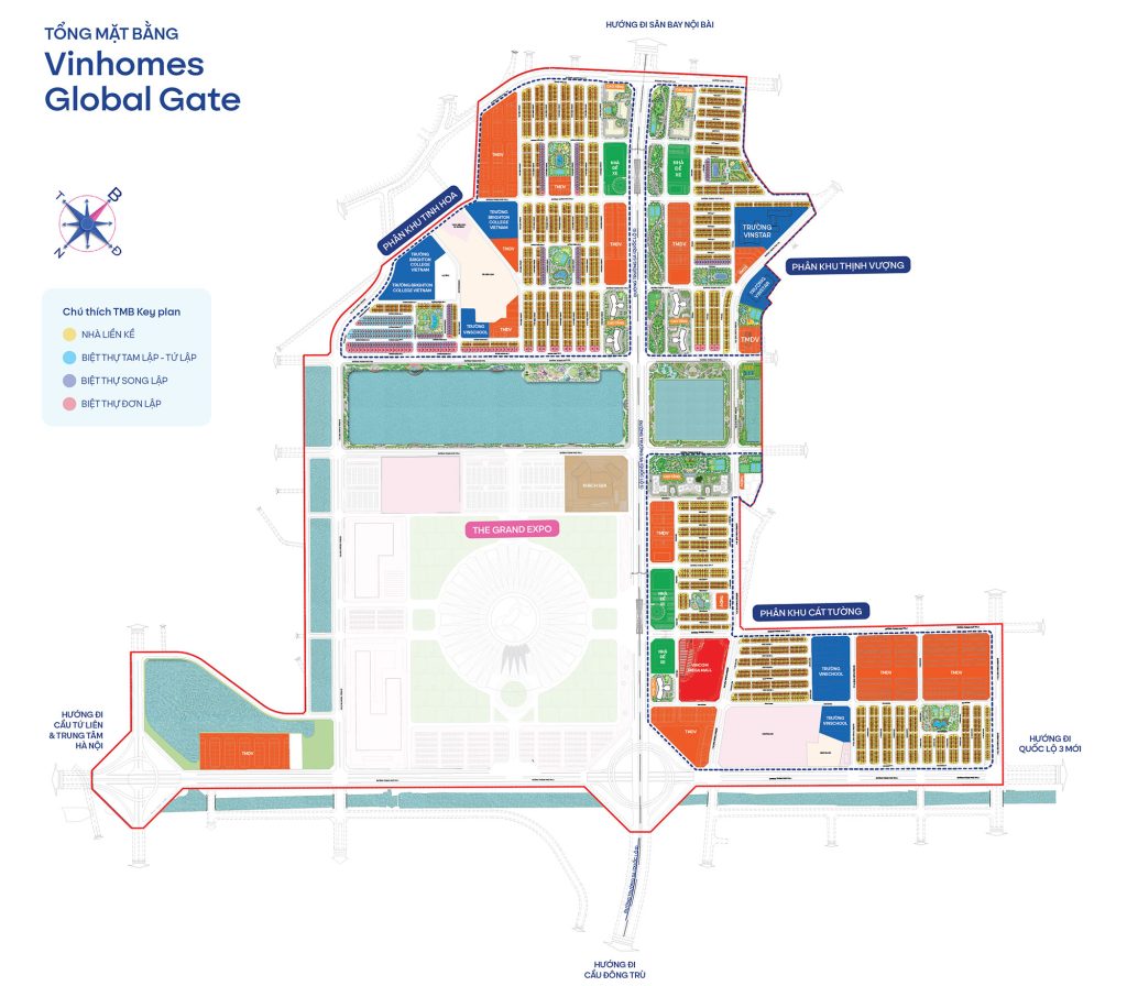 Tổng thể mặt bằng Vinhomes Global Gate Cổ Loa