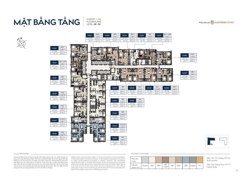 Mặt bằng tầng 28 - 34