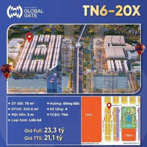 Giá liền kề Thiên Nga 6 Vinhomes Cổ Loa Global Gate Đông Anh Hà Nội - TN6-20X