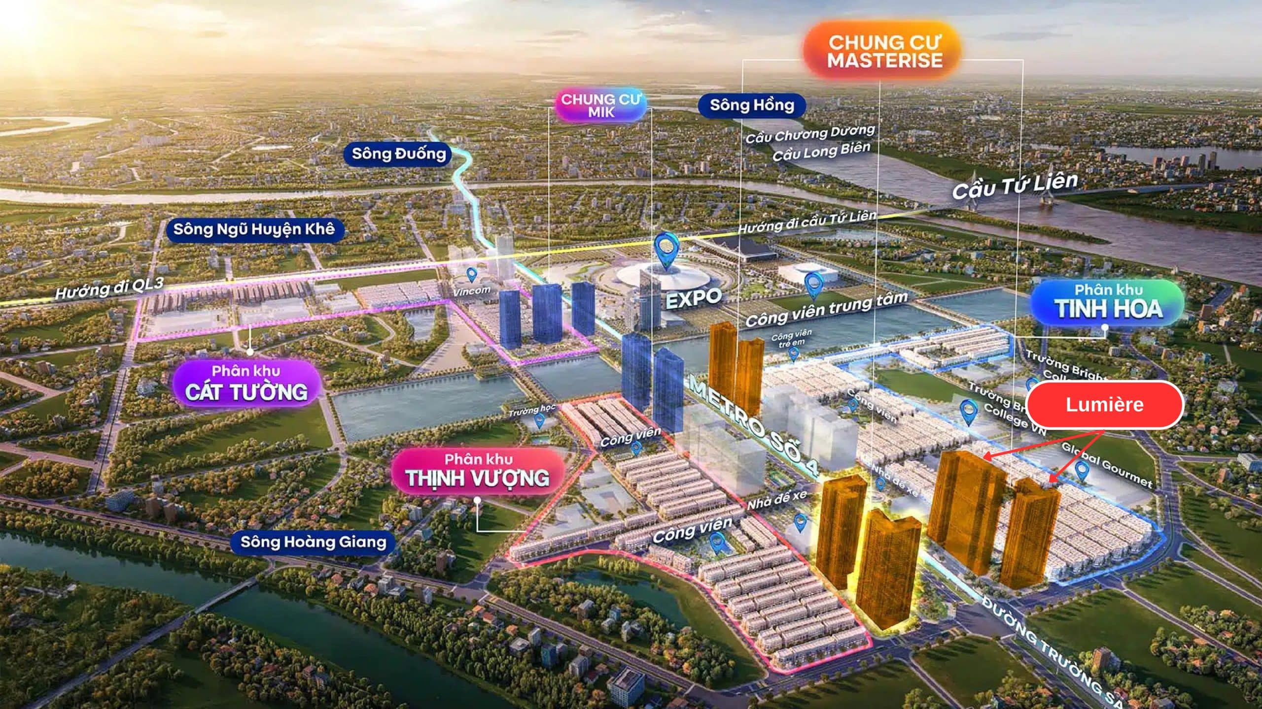 Vị trí Lumière Prime Peak - Global Gate Cổ Loa Đông Anh